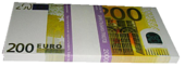 - Сувенирная пачка денег 200 евро